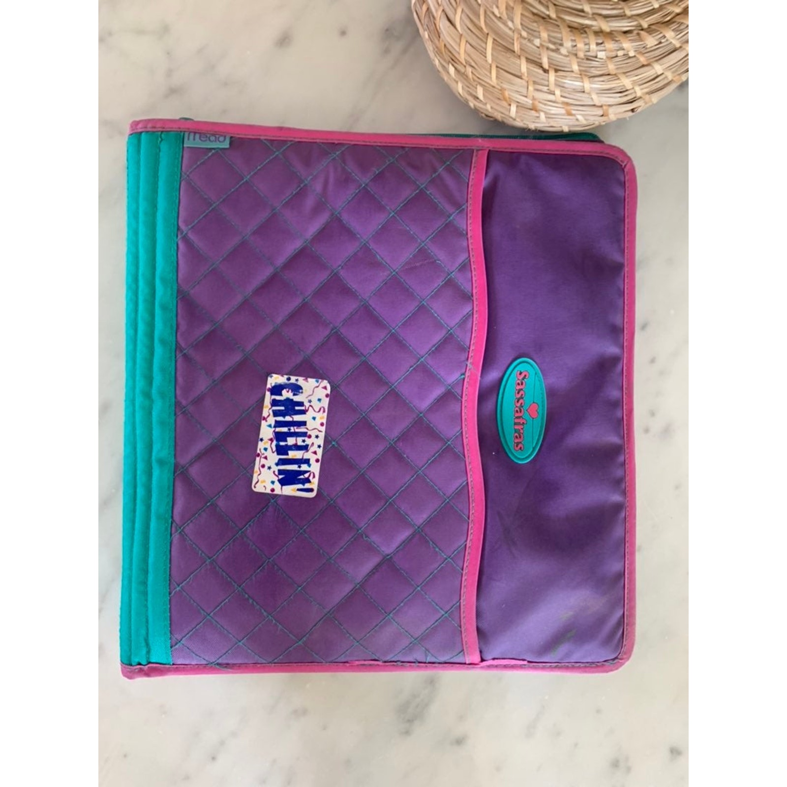 Vintage Mead Trapper Keeper binder photographed for a resale listing
